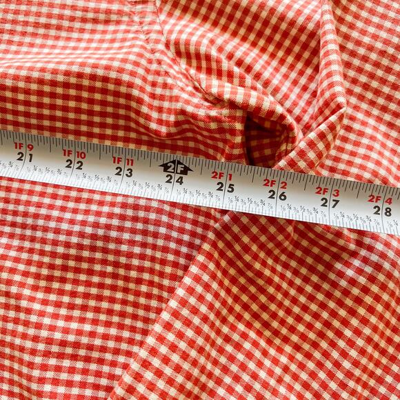 VTG Ralph Lauren Y2K Check Long Sleeved Button Down 100 Cotton Men's XL Orange - Picture 9 of 10